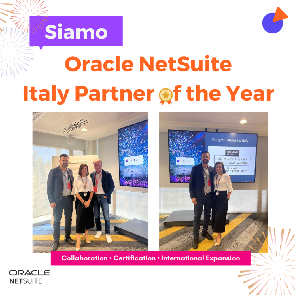 Siamo Oracle NetSuite Partner of the year Italia 2023